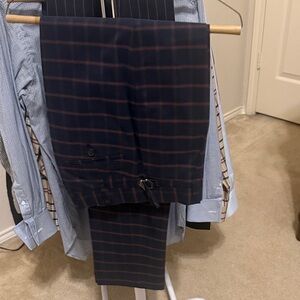 Brooks Brothers Navy and Red Plaid Dress Pants